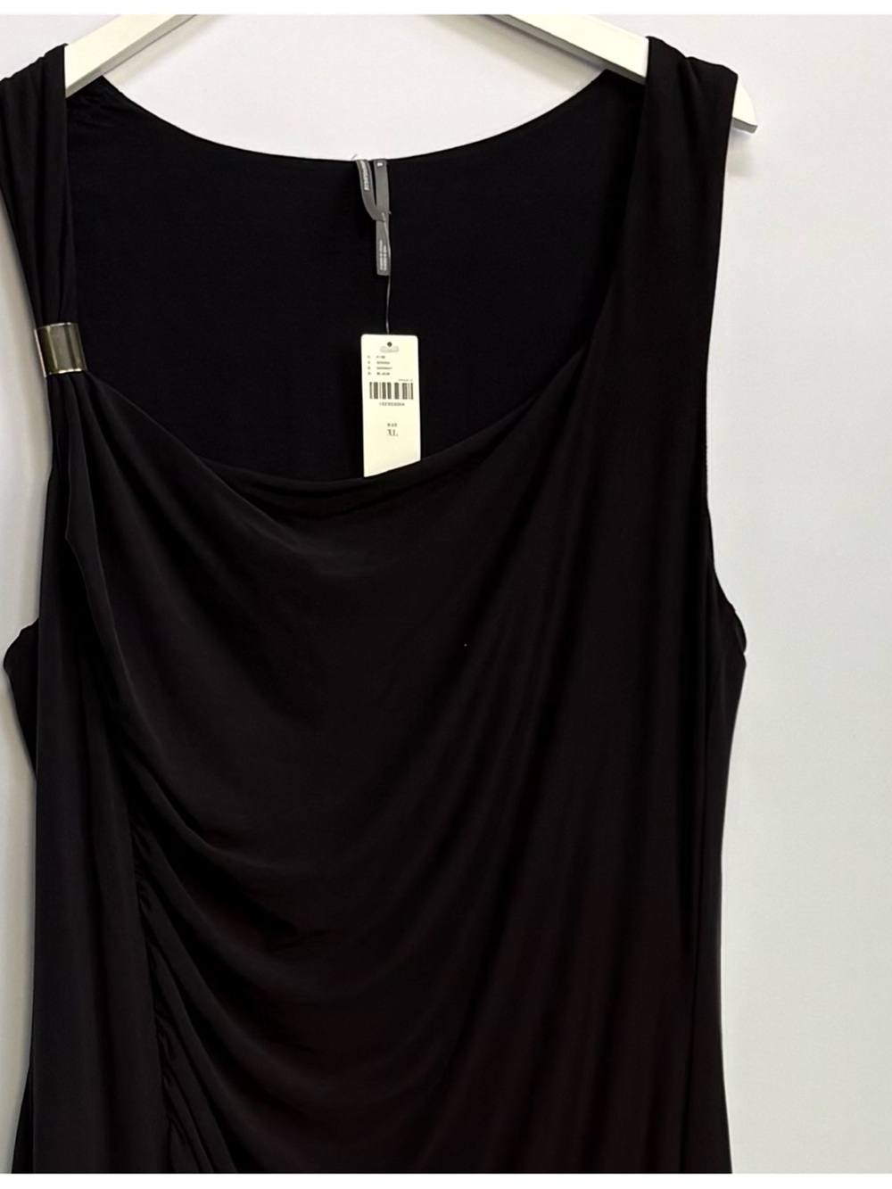 NWT Anthropologie Sleeveless Square-Neck w/ Slit Black Midi Dress, XL - Picture 6 of 12